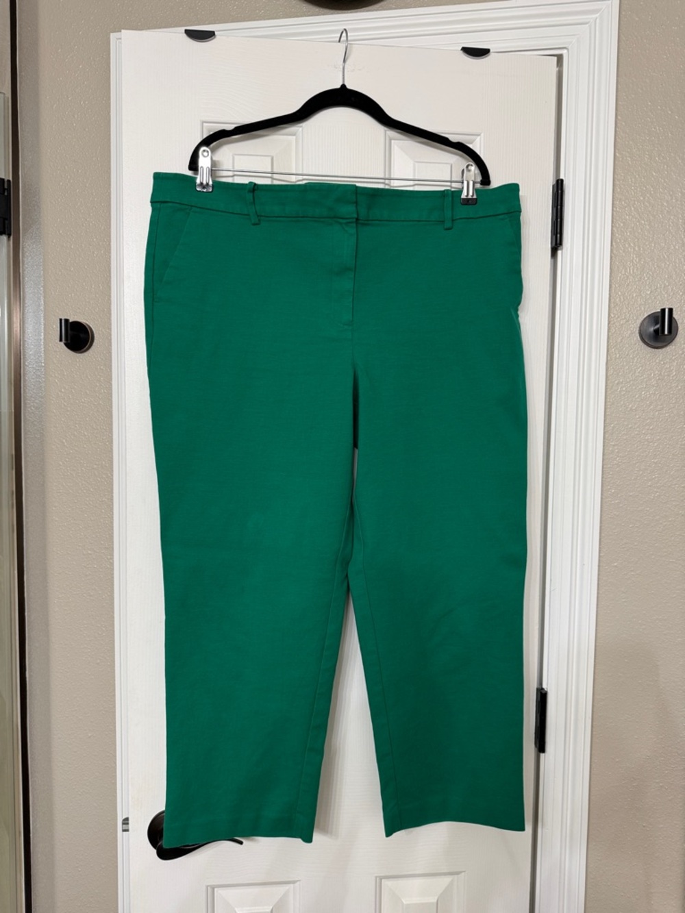 Loft Curvy Emerald Green Classic Straight-Leg Pants